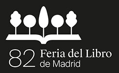 Logotipo 82 Edición de la Feria del Libro en blanco y fondo negro