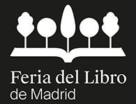 Logotipo general de La Feria del Libro blanco con fondo negro